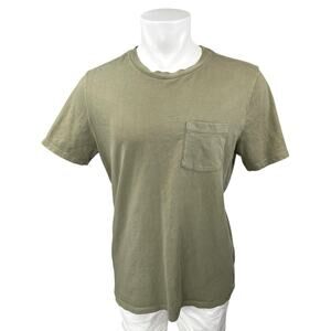 GAP Men's Olive Green Cotton Short Sleeve Crew Neck Pocket Tee T-Shirt Top Sz L